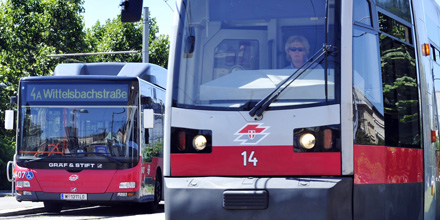 Wiener Linien. Bus und Straßenbahn der Wiener Linien.