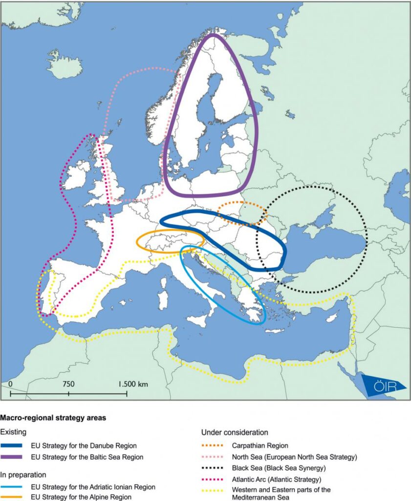 Bereiche makroregionaler Strategien in der EU, © ÖIR GmbH